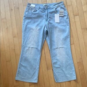 🆕 Harmony & Havoc Flare Cropped Fit Extreme Stretch Denim Blue Jeans SZ 14 ✨